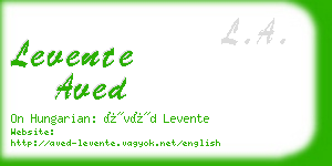 levente aved business card
